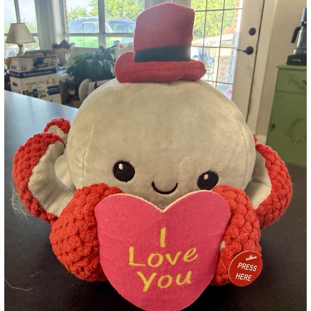 Animated Musical Octopus Plush I Love You Valentine's Stuffed Animal Video 2008